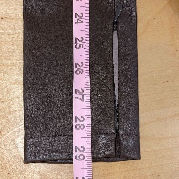 Vince Womens Lamb Leather Slim Ankle Zip Low Rise Legging Pants Brown XS NWT $99 - Picture 14 of 14